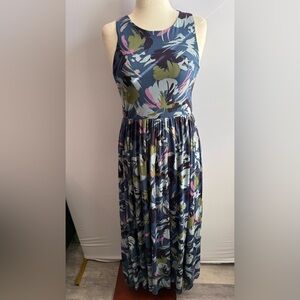 Anthropologie Sunday In Brooklyn  Floral Maxi Dress in Blue and Pink